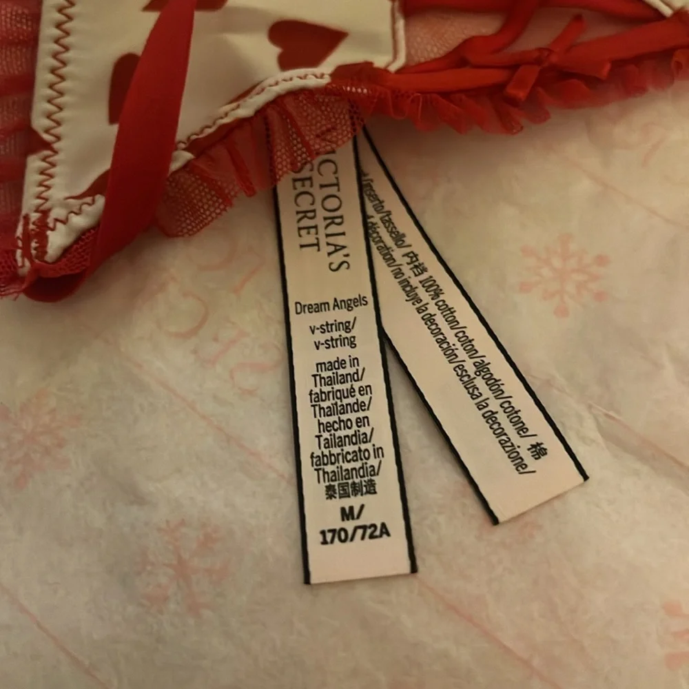 Victoria’s Secret red and white heart corset top and matching panty nwt size m - Picture 7 of 10